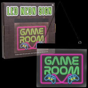 Neon Game Room Sign 9 X 8 - Neon Game Room Sign Product Shot - aa Global - LED2004